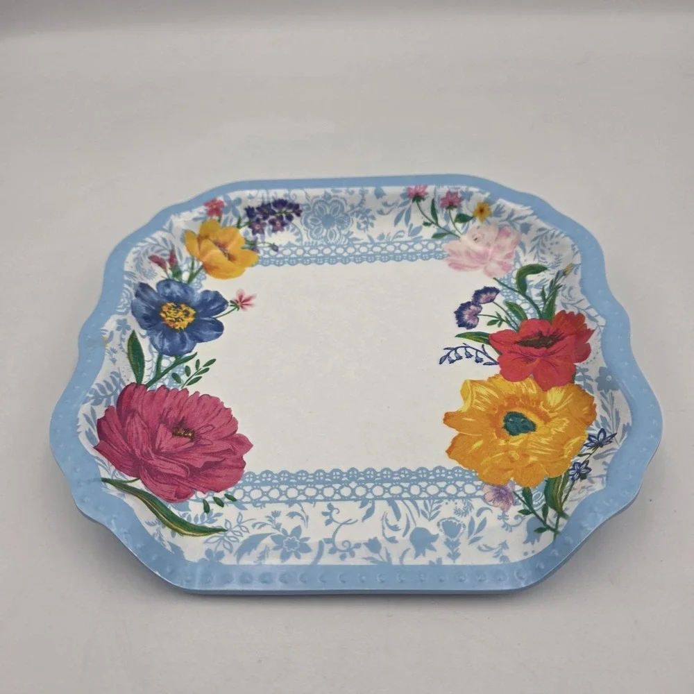 The Pioneer Woman Melamine Spoon Rest In Brilliant Blooms Floral Blue